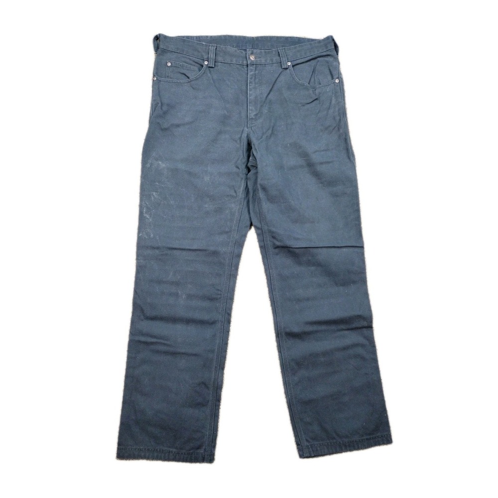 Duluth Trading Company Cotton Duck Cargo Pants-Mens 38x34-Faded Black Work Jean